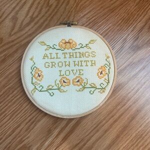 Vintage Floral Embroidery Hoop Art
